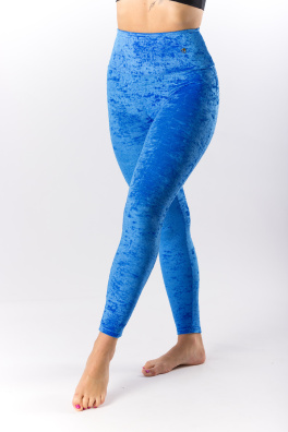 GoldBee Sametové Legíny Stahující Pas Ocean Blue (Barva Ocean Blue, Velikost 3XL)