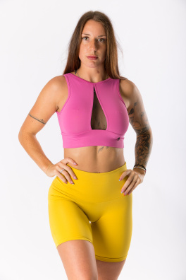 GoldBee Krátký Top Pro Pevný Dekolt Old Pink (Barva Old Pink, Velikost L)