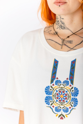 GoldBee Pánské Tričko Morava Blue Flower White (Barva Blue Flower White, Velikost L)