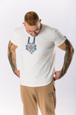 GoldBee Pánské Tričko Morava Blue Flower White (Barva Blue Flower White, Velikost L)