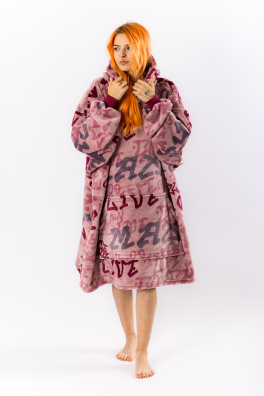 GoldBee Mikina Doba Ledová Fluffy Jacquard Pink (Barva Jacquard Pink, Velikost XL-4XL)