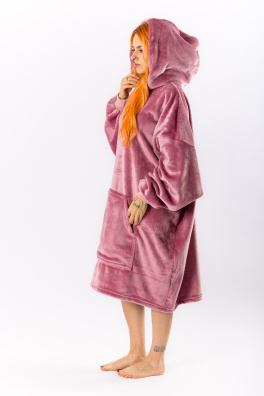 GoldBee Mikina Doba Ledová Fluffy Old Pink (Barva Old Pink, Velikost XL-4XL)