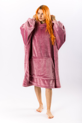 GoldBee Mikina Doba Ledová Fluffy Old Pink (Barva Old Pink, Velikost XL-4XL)