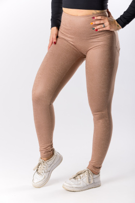 GoldBee Legíny Push-Up Pro Koženkové Nude (Barva Nude, Velikost 3XL)