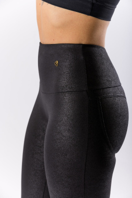 GoldBee Tvarující Legíny Koženkové Black (Barva Black, Velikost 3XL)