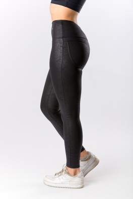 GoldBee Tvarující Legíny Koženkové Black (Barva Black, Velikost 3XL)