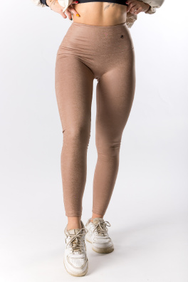 GoldBee Tvarující Legíny Koženkové Nude (Barva Nude, Velikost 3XL)