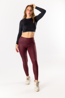 GoldBee Legíny Push-Up Koženkové Bordo (Barva Bordo, Velikost 3XL)