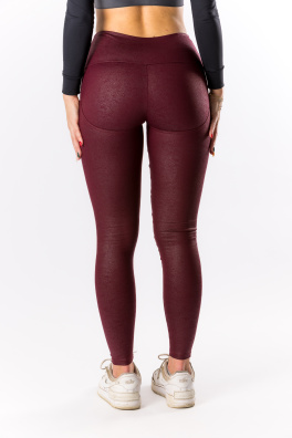 GoldBee Legíny Push-Up Koženkové Bordo (Barva Bordo, Velikost 3XL)