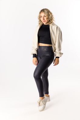 GoldBee Legíny Push-Up Koženkové Dark Blue (Barva Dark Blue, Velikost 3XL)