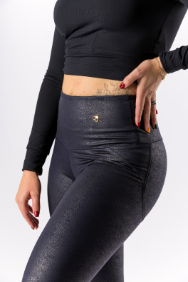 GoldBee Legíny Push-Up Koženkové Dark Blue (Barva Dark Blue, Velikost 3XL)