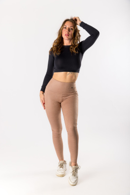 GoldBee Legíny Push-Up Koženkové Nude (Barva Nude, Velikost 3XL)