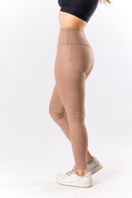 GoldBee Legíny Push-Up Koženkové Nude (Barva Nude, Velikost 3XL)