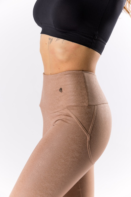 GoldBee Legíny Push-Up Koženkové Nude (Barva Nude, Velikost 3XL)