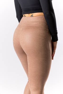 GoldBee Legíny B2 Koženkové Nude (Barva Nude, Velikost 3XL)