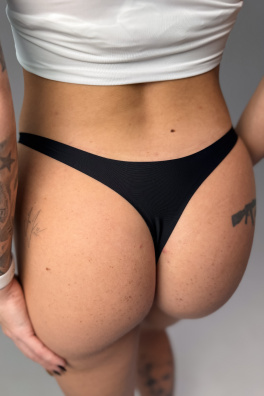 GoldBee Neviditelné Tanga Black (Barva Black, Velikost L)