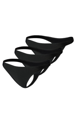 GoldBee Neviditelné Tanga Black 3Pack (Barva Black, Velikost L)