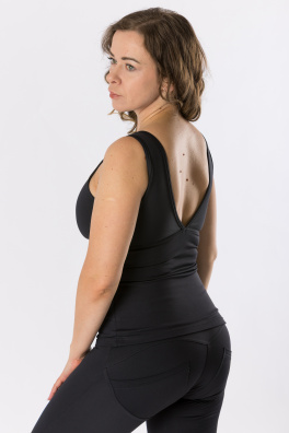 GoldBee Stahující Dlouhý Top Pro Pevný Dekolt Black (Barva Black, Velikost 3XL)