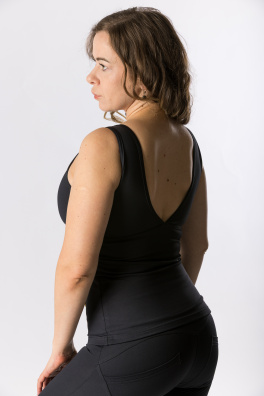 GoldBee Stahující Dlouhý Top Pro Pevný Dekolt Black (Barva Black, Velikost 3XL)