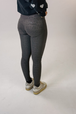 GoldBee Zateplené Legíny Push-Up Pro Koženkové Animal Grey (Barva Grey, Velikost 3XL)