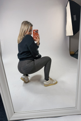 GoldBee Zateplené Legíny Push-Up Pro Koženkové Animal Grey (Barva Grey, Velikost 3XL)