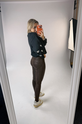 GoldBee Zateplené Legíny Push-Up Pro Koženkové Animal Brown (Barva Brown, Velikost 3XL)