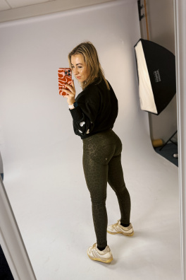 GoldBee Zateplené Legíny Push-Up Pro Koženkové Animal Green (Barva Green, Velikost 3XL)