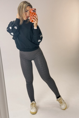 GoldBee Zateplené Legíny B2 Koženkové Animal Grey (Barva Grey, Velikost 3XL)